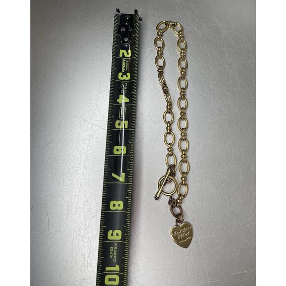 Vintage Juicy Couture Necklace Chunky Chain Link Toggle Y2K Gold Tone - Picture 5 of 5